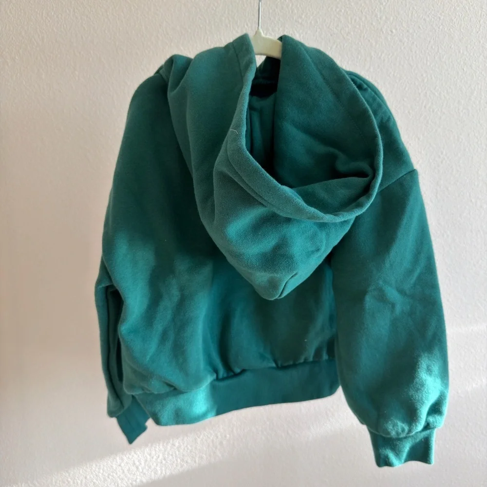 GAP Kids S 6-7 Green Athletic Dept Cropped Hoodie Sweatshirt